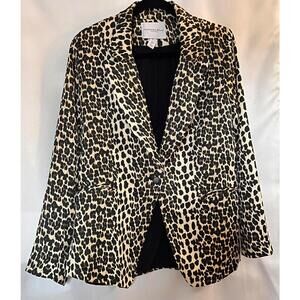 Carolina Belle Leopard Print Blazer Jacket Size Medium